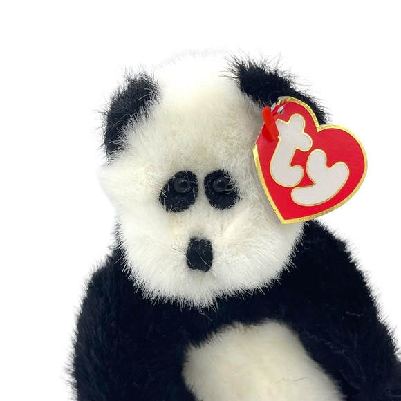 Ty Attic Treasures Collection Beanie Baby CHECKERS the Panda Bear RETIRED - Picture 5 of 9
